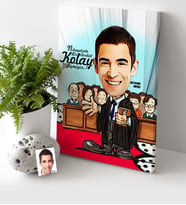 BK Gift Kişiye Özel Bay Avukat Karikatür Kanvas Tablo 30x50cm 2