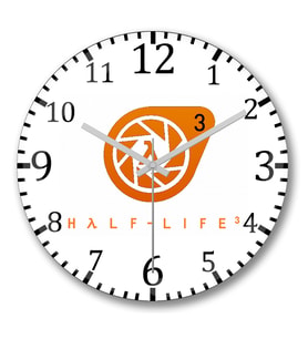 Half Life Duvar Saati Bombeli Gercek Cam