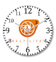 Half Life Duvar Saati Bombeli Gercek Cam