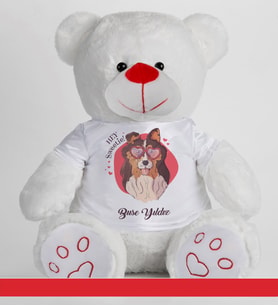 Kişiye Özel Peluş Ayıcık 50cm 86814 (Beyaz)