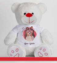 Kişiye Özel Peluş Ayıcık 50cm 86814 (Beyaz)