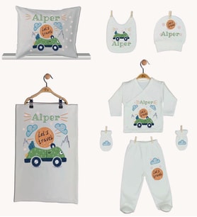 Pia Baby GL 1901-06 İsme Özel Yastık Battaniye Zıbın Set