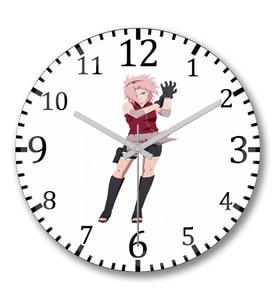 Haruno Sakura Duvar Saati Bombeli Gercek Cam