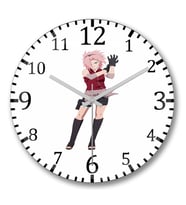 Haruno Sakura Duvar Saati Bombeli Gercek Cam