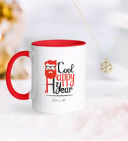 BK Gift Kişiye Özel Noel Baba Kırmızı Kupa ve Kar Tanesi Kolye-3 (Model 1)