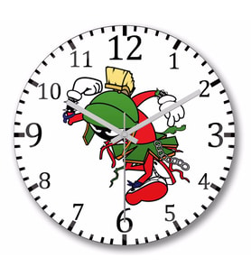 Marvin The Martian Jerks Duvar Saati Bombeli Gercek Cam
