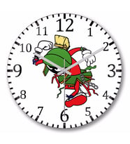 Marvin The Martian Jerks Duvar Saati Bombeli Gercek Cam