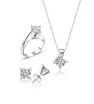 Swarovski Taşlı " KLASİK " Model Tasarım Gümüş Set