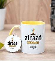 Ziraat Mühendisi Sarı Kupa Bardak Ve Anahtarlık Set