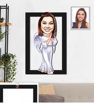 Kişiye Özel Bayan Karikatürlü 3D Ahşap Tablo 30x47 Model-5