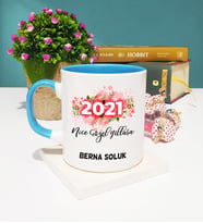 Nice Güzel Yıllara 2021 Yılbaşı Hediyesi Kupa Bardak Mavi