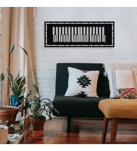 New Jargon - Çerçeve İçinde Modern Jazz Music ve Piyano Tasarım Metal Tablosu 70x25cm (Siyah)