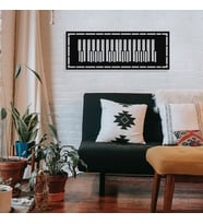 New Jargon - Çerçeve İçinde Modern Jazz Music ve Piyano Tasarım Metal Tablosu 70x25cm (Siyah)