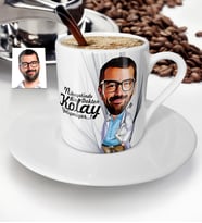 BK Gift Kişiye Özel Bay Doktor Karikatür Türk Kahvesi Fincanı  5