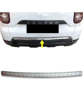 Dacia Duster Krom Arka Tampon Üstü Koruma 2018-2024 P.Çelik