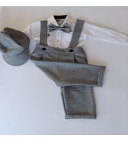 ERKEK BEBEK-ÇOCUK GÖMLEKLİ GRİ SALOPET PANTOLON TAKIM