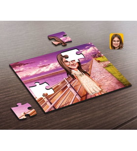 BK Gift Kişiye Özel Kız Çocuk Karikatürlü Ahşap Puzzle-7