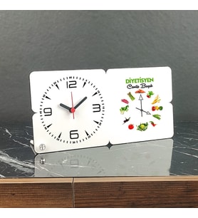 Diyetisyen Ahşap Masa Saati 002