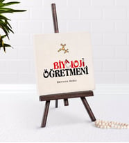 BK Gift Kişiye Özel Biyoloji Öğretmeni Şovaleli Doğal Taş (Beyaz)
