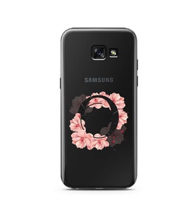 Pembe Çiçekli Harf Tasarım Süper Şeffaf Silikon Telefon Kılıfı Samsung A5 (2015)