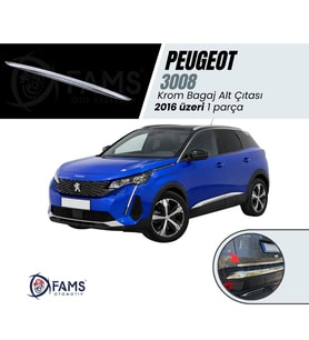 Peugeot 3008 Krom Bagaj Alt Çıtası 2016 Üzeri Paslanmaz Çelik