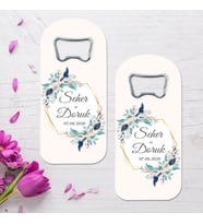 Yuvarlak Çerçeveli Nikah Hatırası Temalı Uzun (dik ) Açacak Magnet