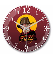 Freddy Krueger Freddy Moon Duvar Saati Bombeli Gercek Cam