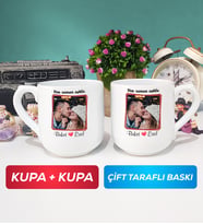 İkili Sevgiliye Sevgililer Günü Hediyesi 9 Kupa Bardak Oval