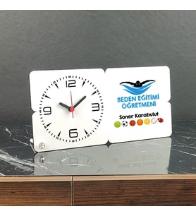 Beden Eğitimi Öğretmeni Ahşap Masa Saati 001