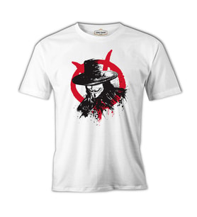 V for Vendetta - Rebel Beyaz Erkek Tshirt
