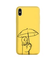 Iphone Xs Max Çizgi Tasarımlı Sarı Lansman Telefon Kılıfı