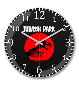 Jurassic Park Duvar Saati Bombeli Gercek Cam