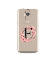 Pembe Çiçekli Harf Tasarım Süper Şeffaf Silikon Telefon Kılıfı General Mobile GM