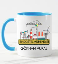 Endüstri Mühendisi Kupa Bardağı Mavi