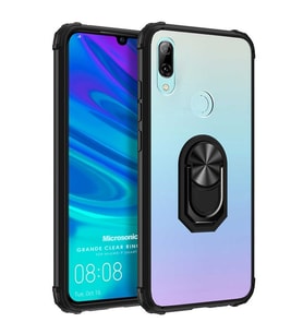 Microsonic Huawei Honor 10 Lite Kılıf Grande Clear Ring Holder Siyah