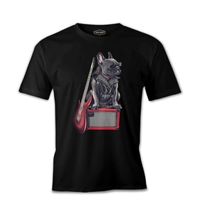 Rocker Dog Siyah Erkek Tshirt