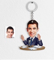 BK Gift Kişiye Özel Bay Sunucu Spiker Karikatür Anahtarlık  1