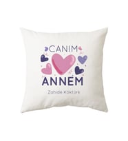 Anneler Günü Canım Annem İsme Özel Yastık (Beyaz)