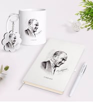 BK Gift Kişiye Özel Atatürk Temalı Kupa Anahtarlık Beyaz Defter Kalem Hediye Seti-10 (Model 1)