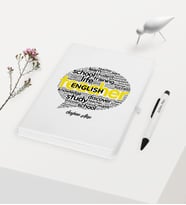 BK Gift Kişiye Özel İngilizce Öğretmeni Temalı Beyaz Defter Kalem Hediye Seti - 4