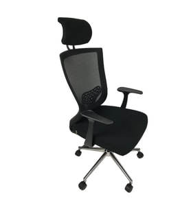 GOLDSİT QUATRO YÖNETİCİ KOLTUĞU 000 CT - Krom Ayak (Siyah Kumaş)
