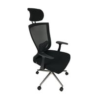 GOLDSİT QUATRO YÖNETİCİ KOLTUĞU 000 CT - Krom Ayak (Siyah Kumaş)