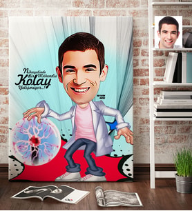 BK Gift Kişiye Özel Bay Elektrik Mühendisi Karikatür Kanvas Tablo 70x100cm 1