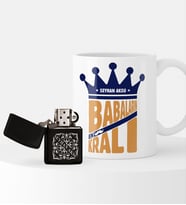 BK Gift Kişiye Özel Babaların En Kralı Benzinli Çakmak ve Kupa Seti (Model 1)