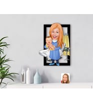 BK Gift Kişiye Özel Kadın Doğum Uzmanı Karikatürlü 3D Ahşap Tablo-1