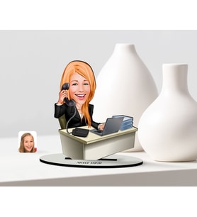 BK Gift Kişiye Özel Bayan Ceo Karikatür Ahşap Biblo  1