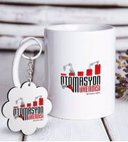 BK Gift Kişiye Özel Mesleki Otomasyon Mühendisi Beyaz Kupa ve Anahtarlık Hediye Seti (Model 1)