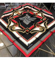 Vissona %100 Twill Ipek Kirmizi Gold Eşarp (Kırmızı)