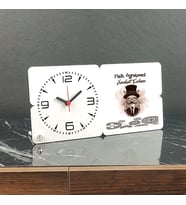 Fizik Öğretmeni Ahşap Masa Saati