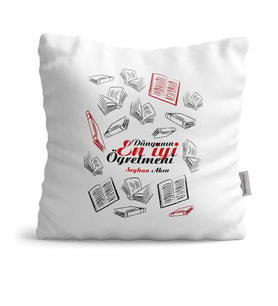 BK Gift Kişiye Özel Dünyanın En İyi Öğretmeni Dekoratif Yastık  7